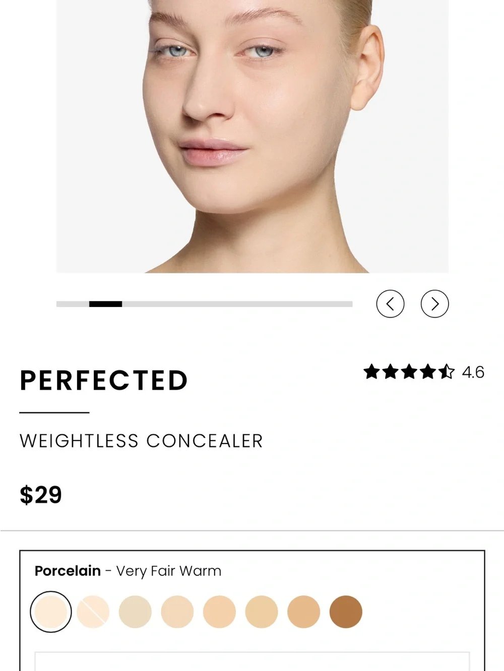 Perfected Weightless Concealer — Porcelain (Very Fair Warm)